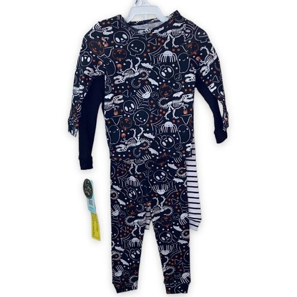 Cutie Pie Dreamers Glow in the Dark Multipack T-Rex Halloween PJ Set 12M - Picture 3 of 9